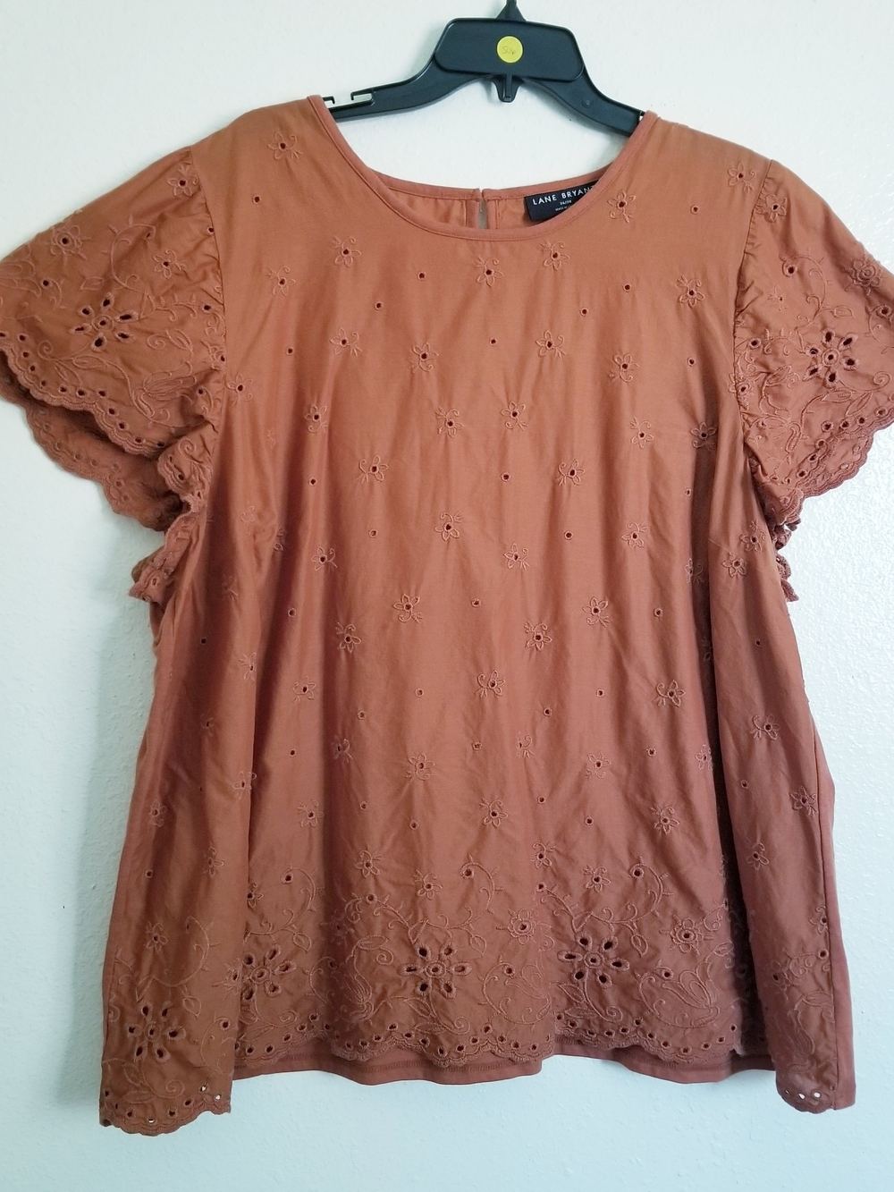 Lane Bryant  Eyelet Flutter Sleeve Top